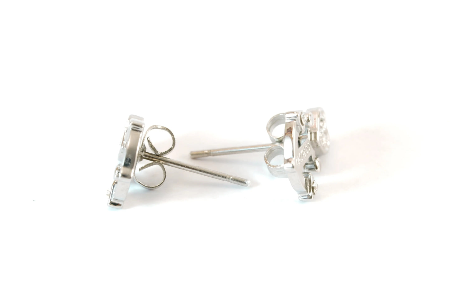 Boucles d'oreilles en Argent forme ancre de marque GUESS avec petites pierres Zirconium Ma boutique