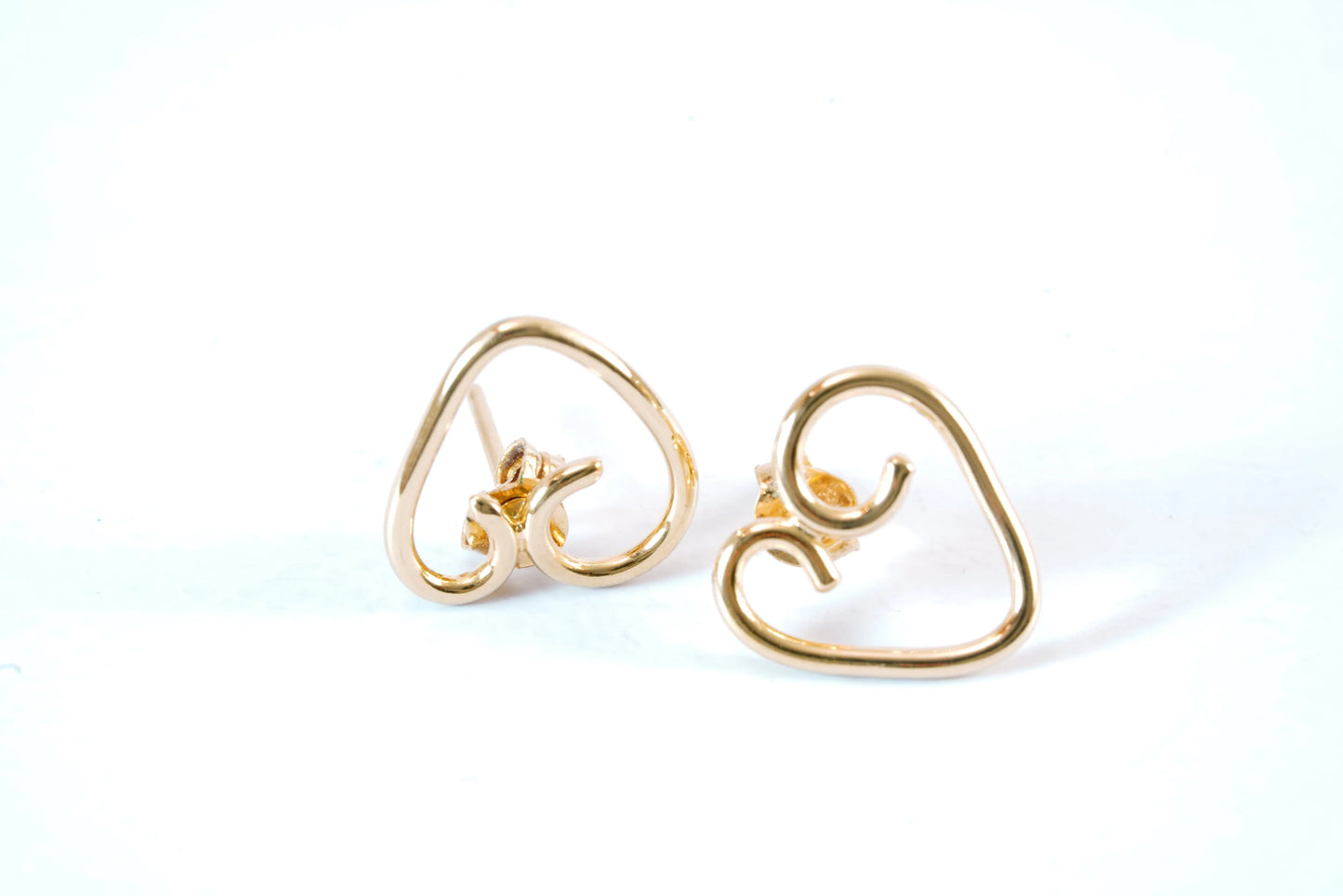 Boucles d'Oreilles forme cœur en Plaqué Or Ma boutique