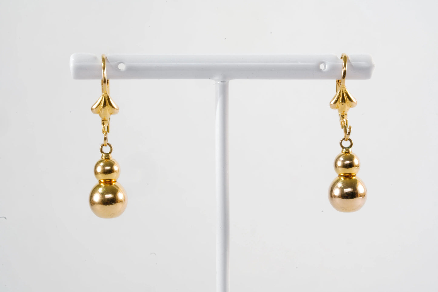 Boucles d'Oreilles dormeuses Plaqué Or avec boule Ma boutique