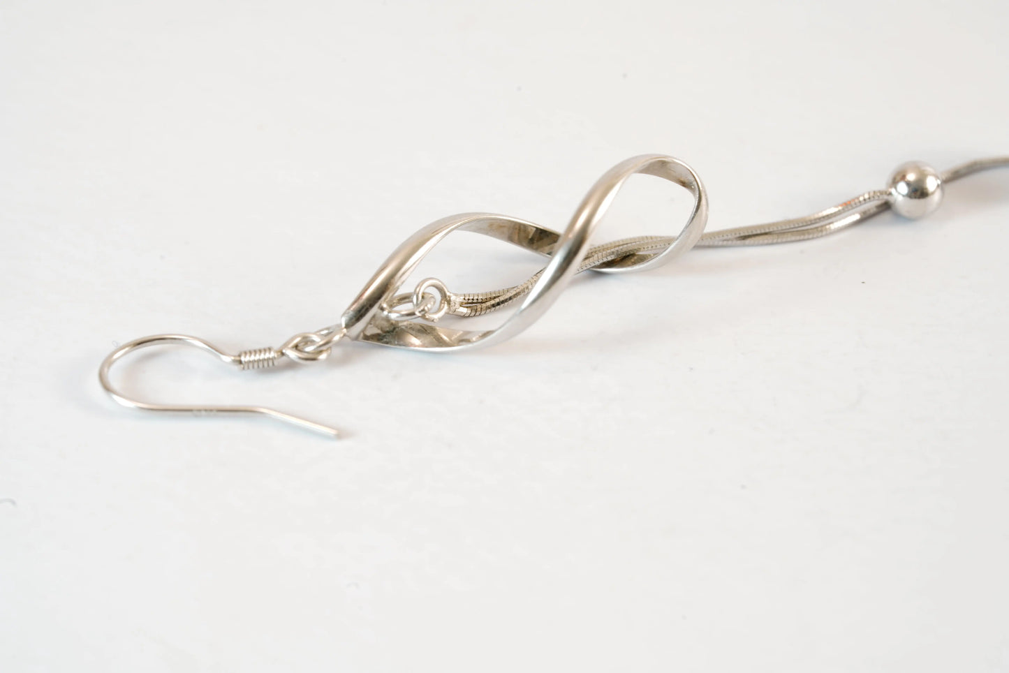 Boucles d'oreilles en Argent avec anneau torsadé autour de 2 fils Ma boutique