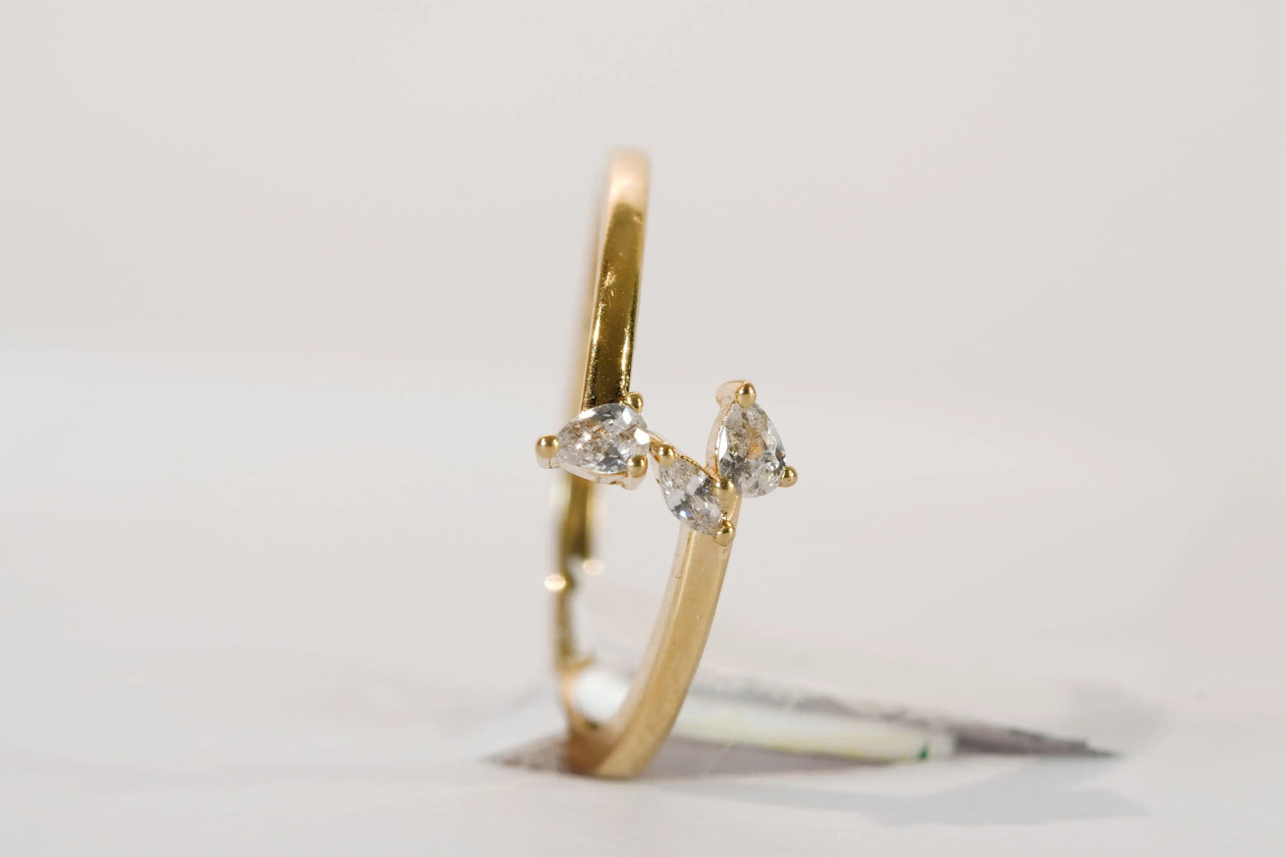 Bague croisée en plaqué Or avec pierres Zirconium Ma boutique