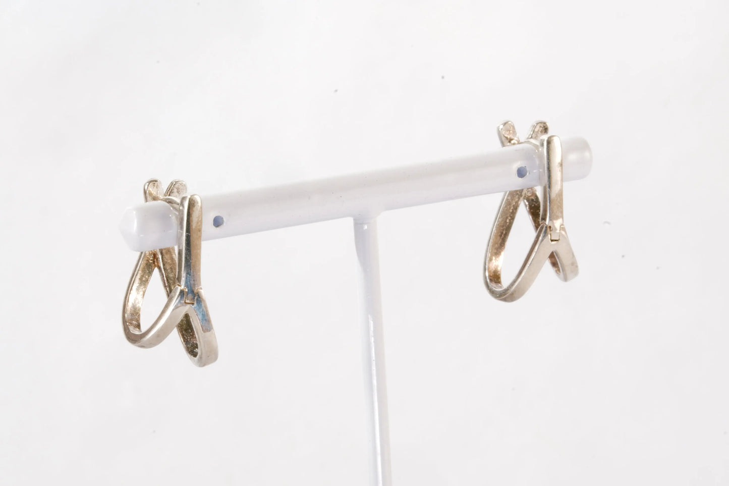 Boucles d'oreilles croisées en Argent avec petites pierres Zirconium Ma boutique