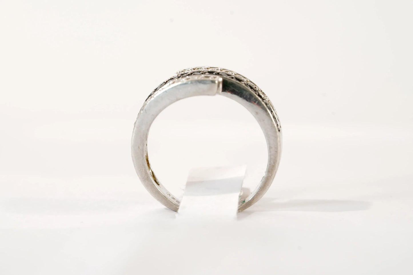 Bague en Argent avec pierres de Zirconium blanches et noires Ma boutique