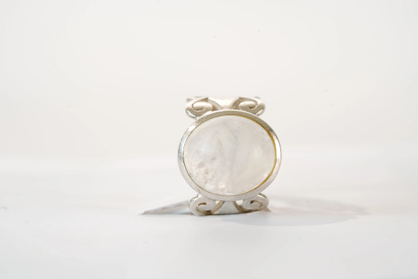 Bague anneau large en Argent avec Pierre de lune Ma boutique