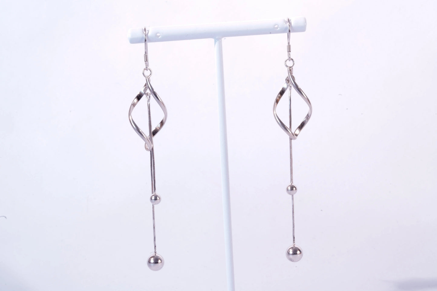 Boucles d'oreilles en Argent avec anneau torsadé autour de 2 fils Ma boutique