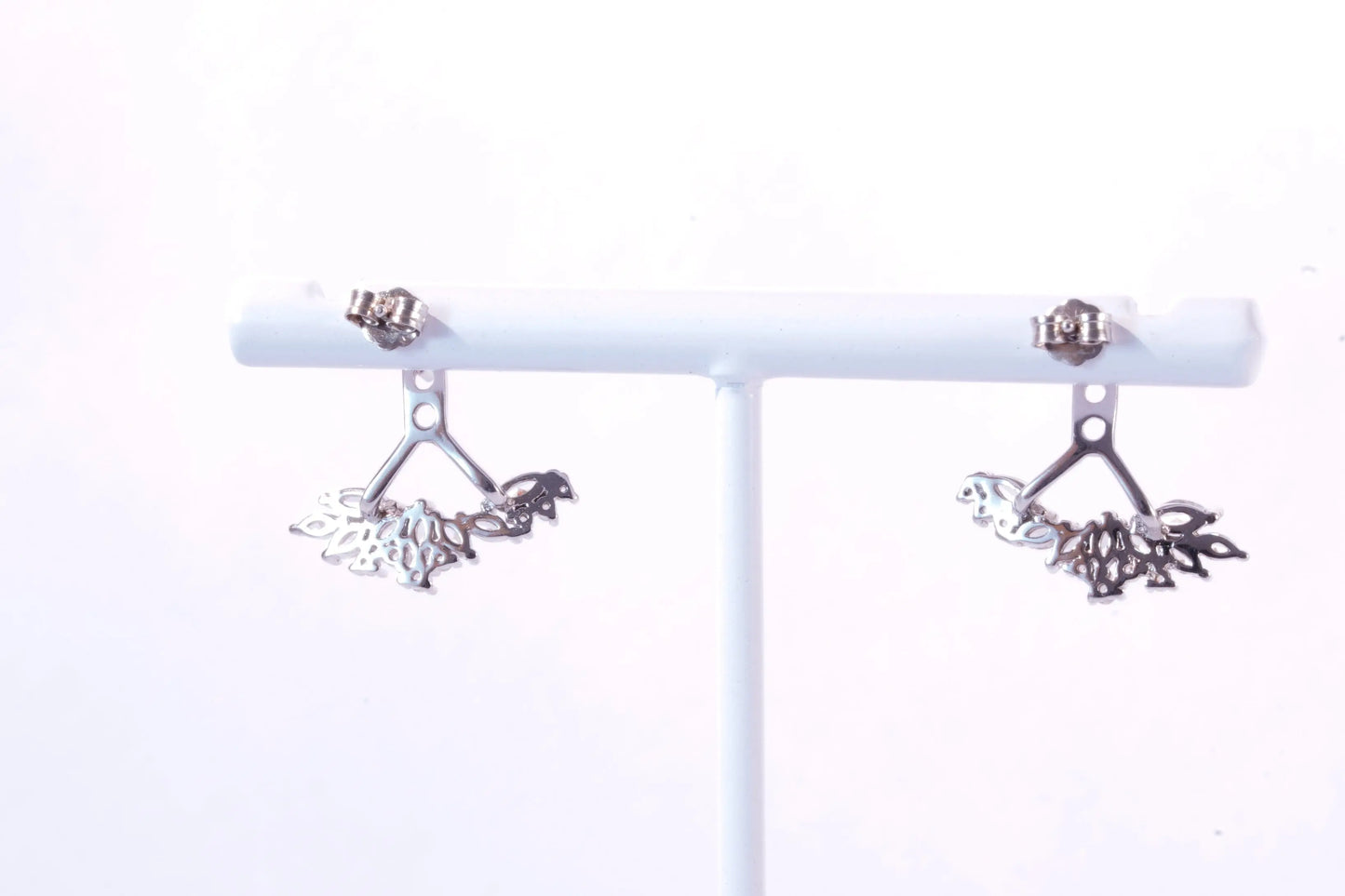 Boucles d'oreilles doubles en Argent avec pierres Zirconium Ma boutique