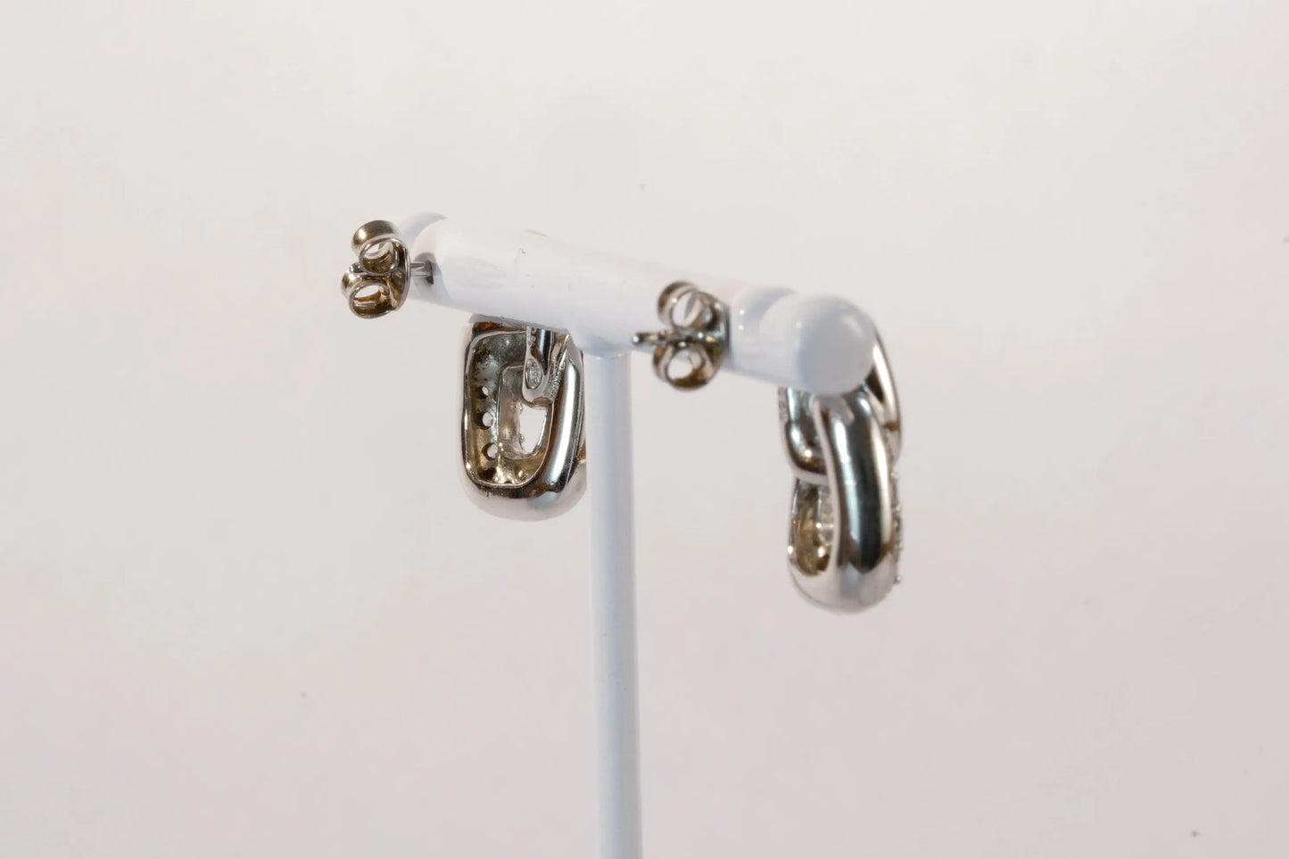 Boucles d'oreilles carrées en Argent avec pierres de Zirconium Ma boutique