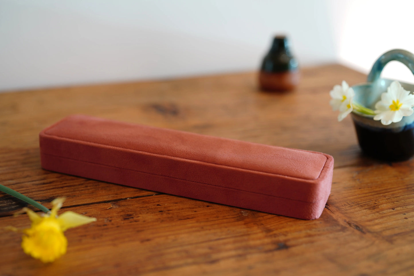 Boîte à Bracelet aspect suédine couleur terracotta Max & Lucie