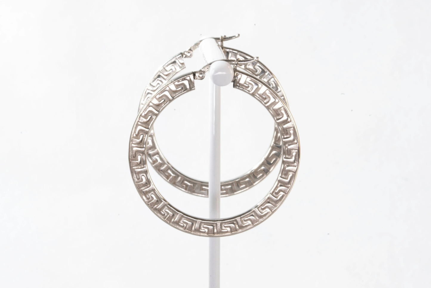 Boucles d'oreilles créoles en Argent forme plate avec motifs Ma boutique