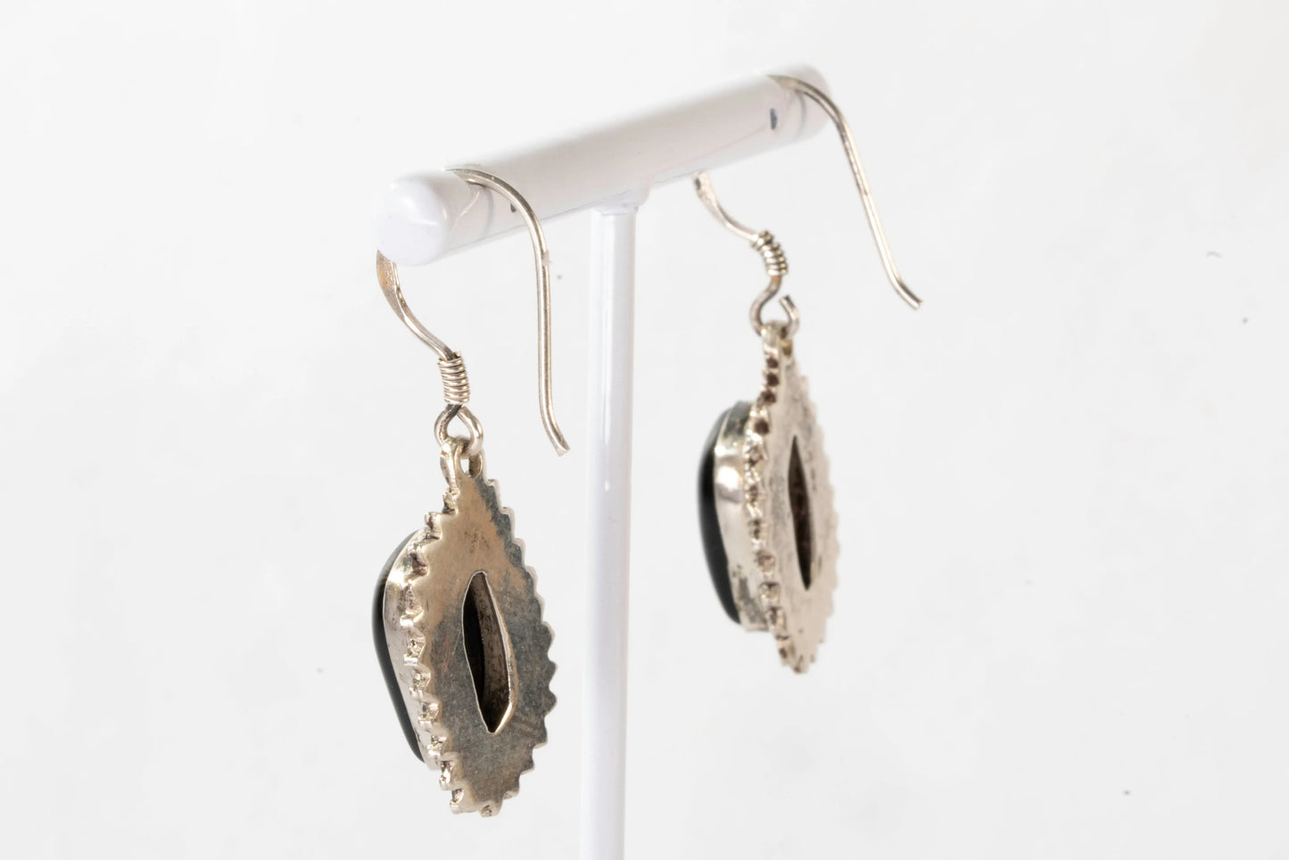 Boucles d'oreilles dormeuses en Argent avec pierres Onyx noires Ma boutique