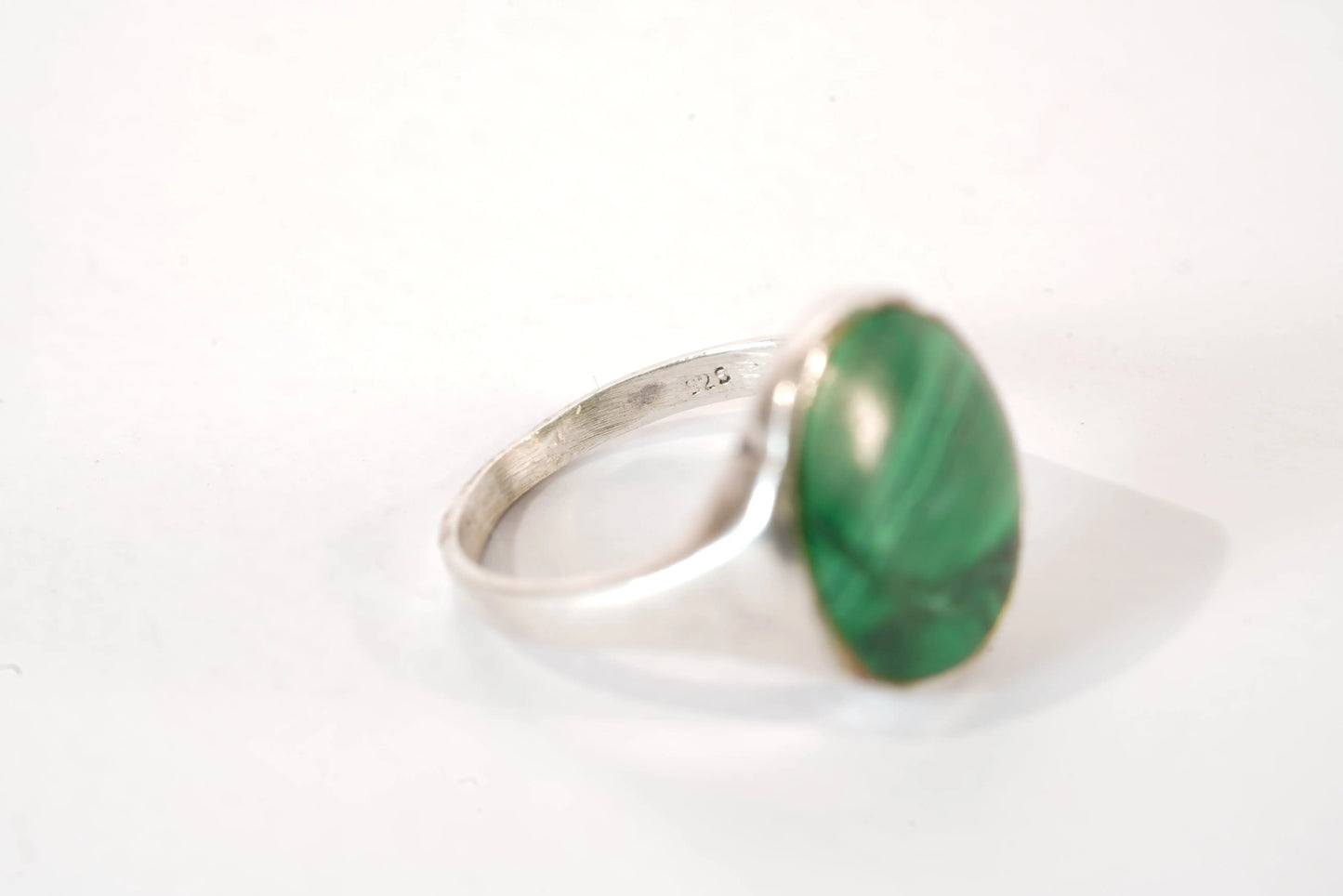 Chevalière en Argent avec Pierre verte Ma boutique