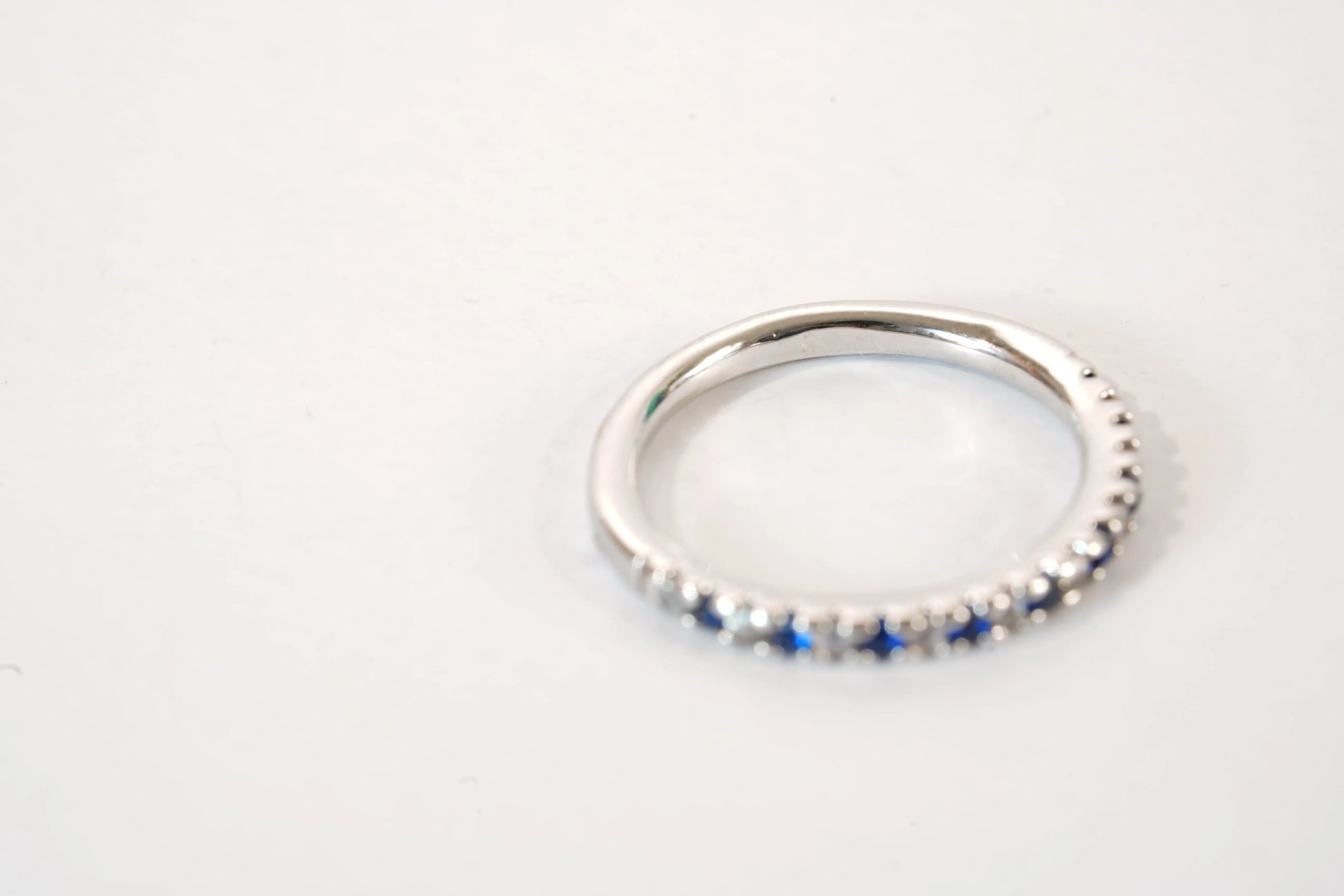 Alliance en Argent avec Pierres Bleues et Zirconium Ma boutique