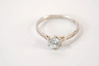 Solitaire en Argent et pierre de Zirconium Ma boutique