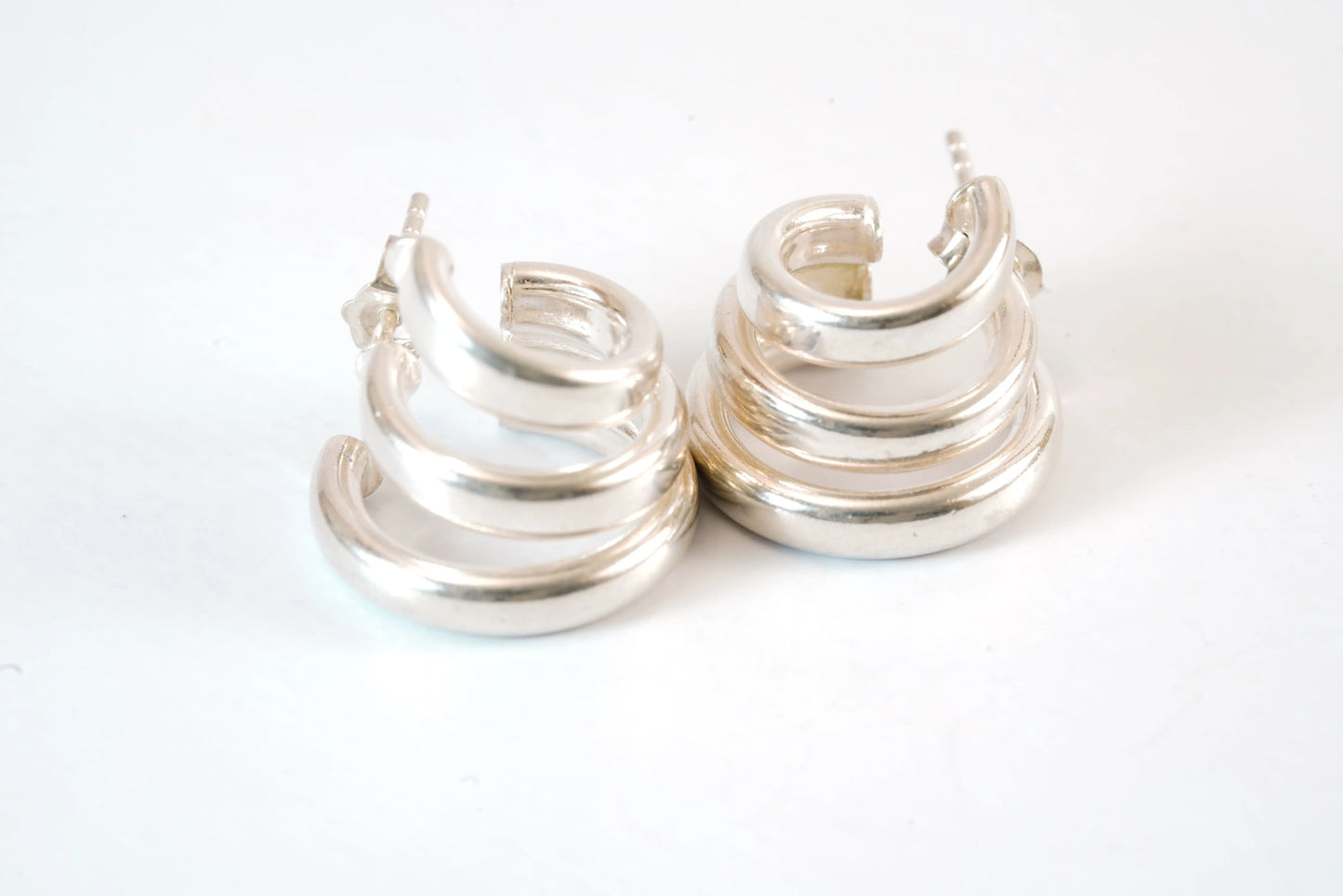 Boucles d'oreilles en Argent forme de 3 anneaux Ma boutique