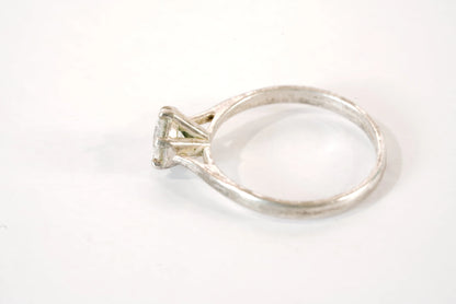 Solitaire en Argent et pierre de Zirconium Ma boutique