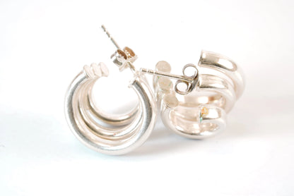Boucles d'oreilles en Argent forme de 3 anneaux Ma boutique
