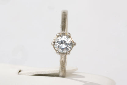 Solitaire en Argent et pierre de Zirconium Ma boutique