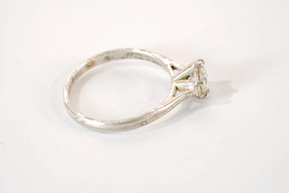 Solitaire en Argent et pierre de Zirconium Ma boutique