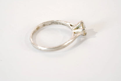 Solitaire en Argent et pierre de Zirconium Ma boutique