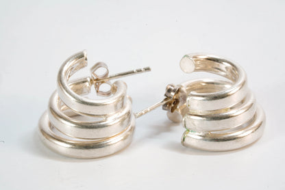 Boucles d'oreilles en Argent forme de 3 anneaux Ma boutique