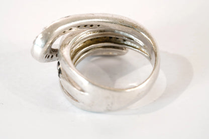 Bague motif avec pierres de Zirconium blanches et noires Ma boutique