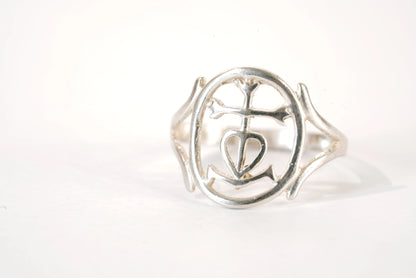 Bague ronde en Argent avec symboles Ma boutique