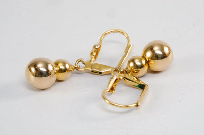 Boucles d'Oreilles dormeuses Plaqué Or avec boule Ma boutique