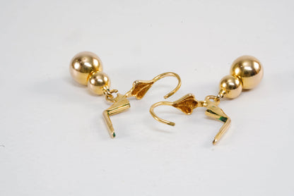 Boucles d'Oreilles dormeuses Plaqué Or avec boule Ma boutique