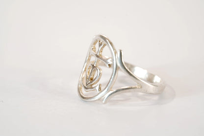 Bague ronde en Argent avec symboles Ma boutique