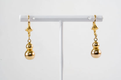 Boucles d'Oreilles dormeuses Plaqué Or avec boule Ma boutique