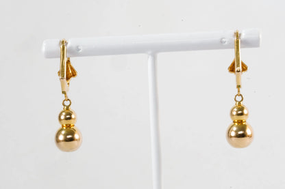 Boucles d'Oreilles dormeuses Plaqué Or avec boule Ma boutique
