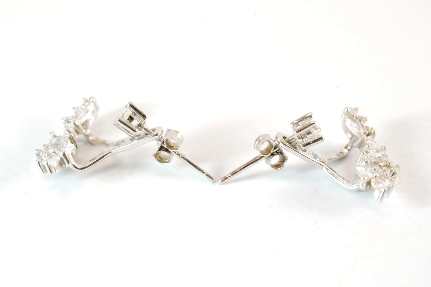 Boucles d'oreilles doubles en Argent avec pierres Zirconium Ma boutique