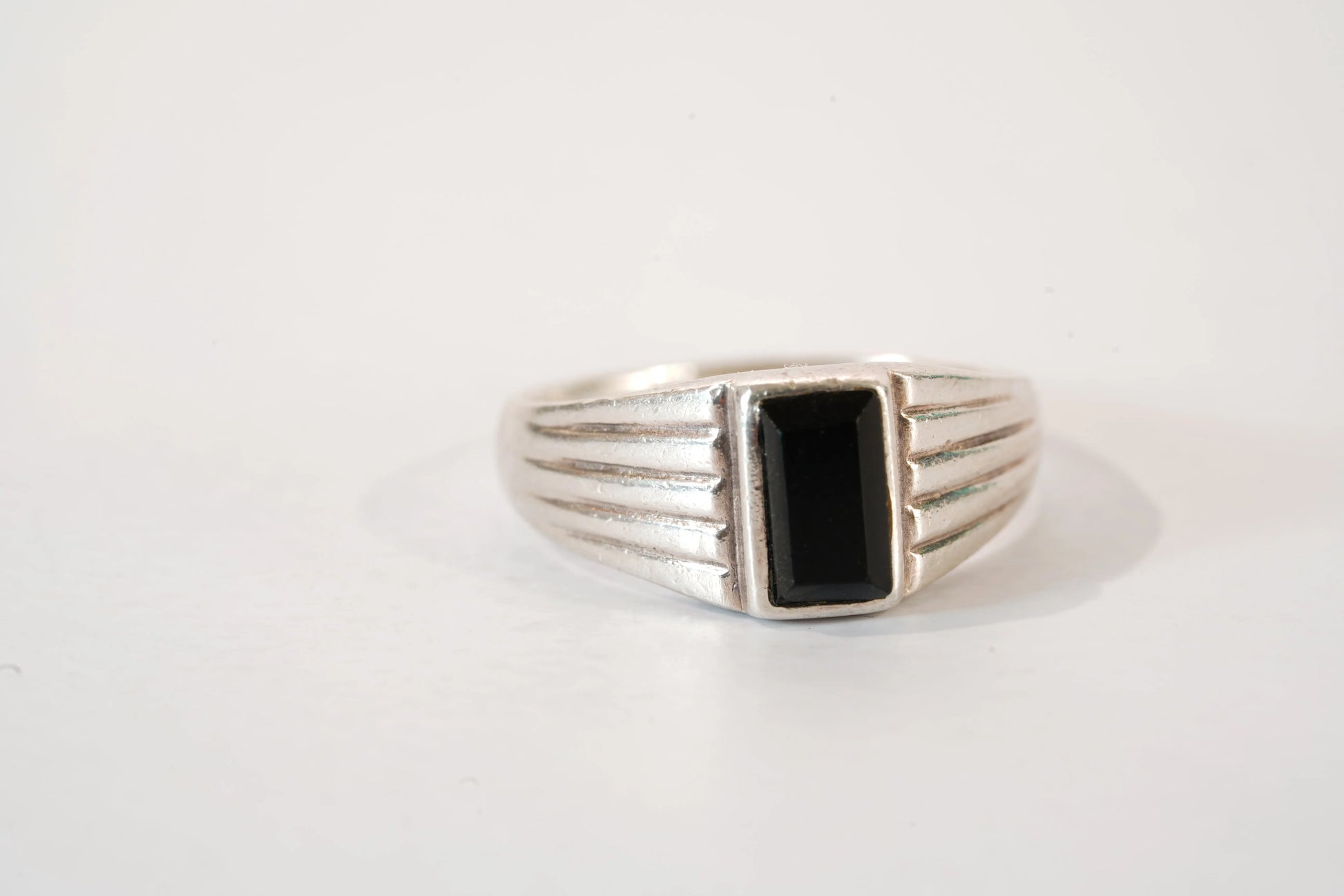 Chevalière en Argent avec pierre Onyx Ma boutique