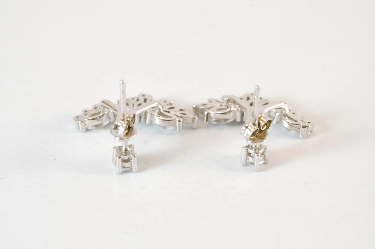 Boucles d'oreilles doubles en Argent avec pierres Zirconium Ma boutique