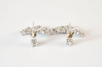 Boucles d'oreilles doubles en Argent avec pierres Zirconium Ma boutique