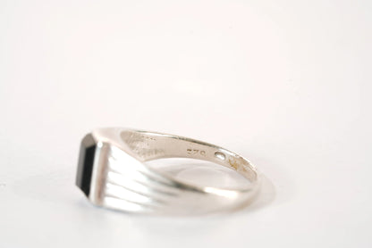Chevalière en Argent avec pierre Onyx Ma boutique