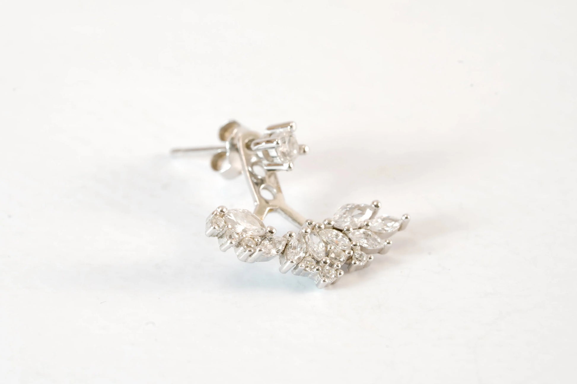 Boucles d'oreilles doubles en Argent avec pierres Zirconium Ma boutique