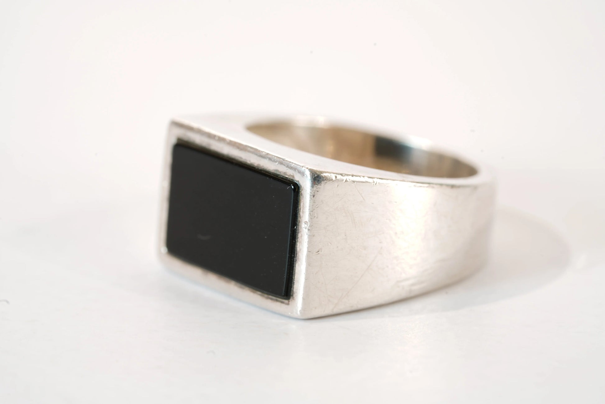 Chevalière en Argent avec pierre Onyx Ma boutique