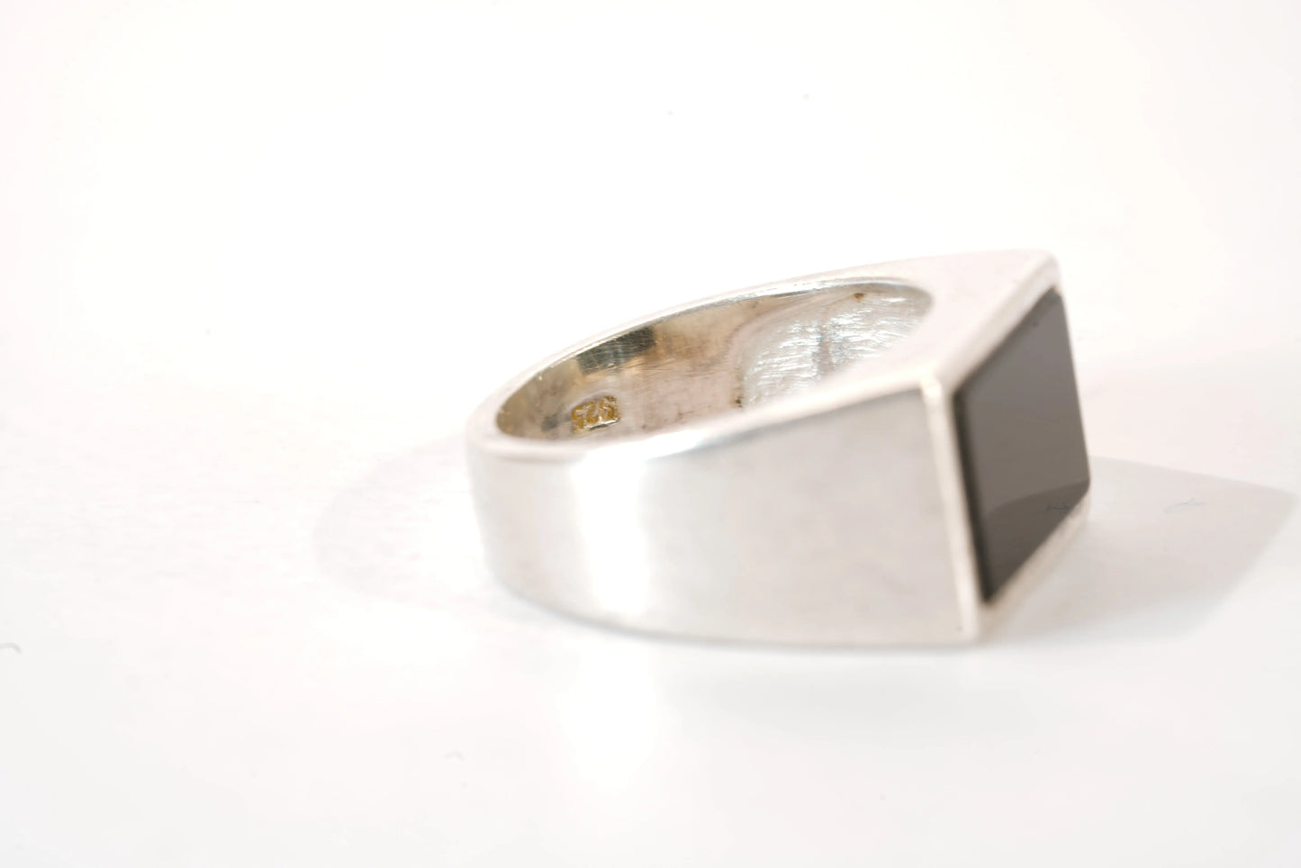 Chevalière en Argent avec pierre Onyx Ma boutique