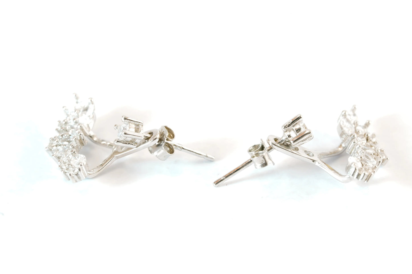 Boucles d'oreilles doubles en Argent avec pierres Zirconium Ma boutique