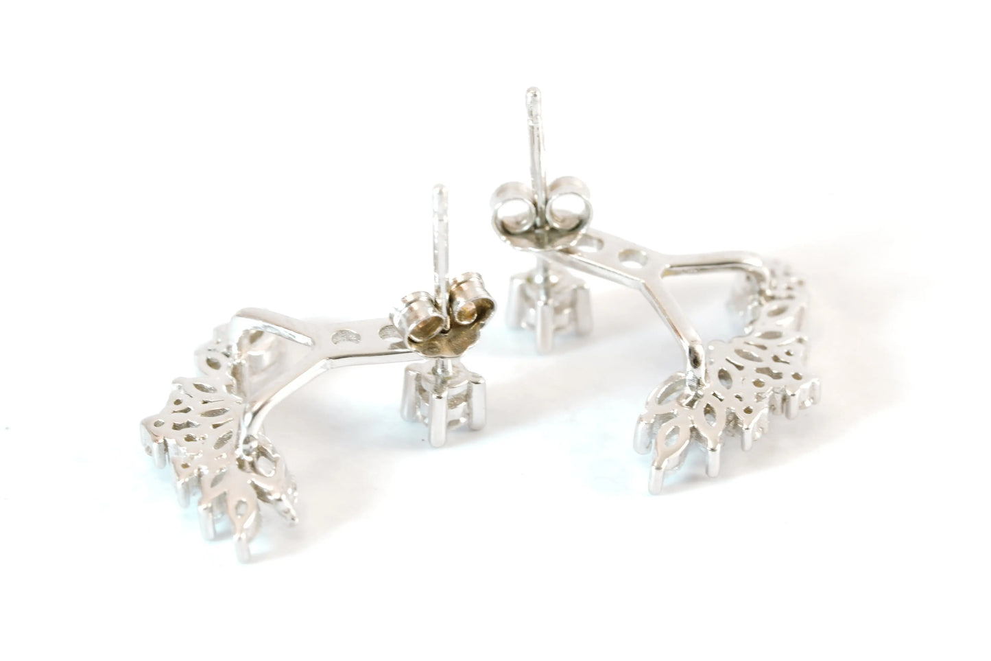 Boucles d'oreilles doubles en Argent avec pierres Zirconium Ma boutique