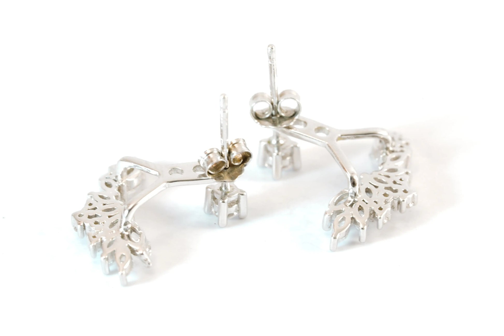 Boucles d'oreilles doubles en Argent avec pierres Zirconium Ma boutique