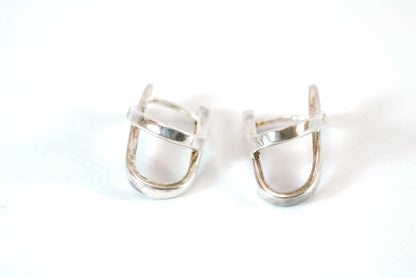 Boucles d'oreilles croisées en Argent avec petites pierres Zirconium Ma boutique