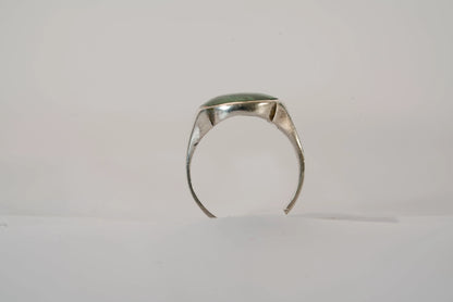 Chevalière en Argent avec Pierre verte Ma boutique