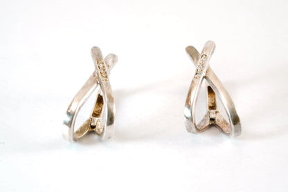 Boucles d'oreilles croisées en Argent avec petites pierres Zirconium Ma boutique