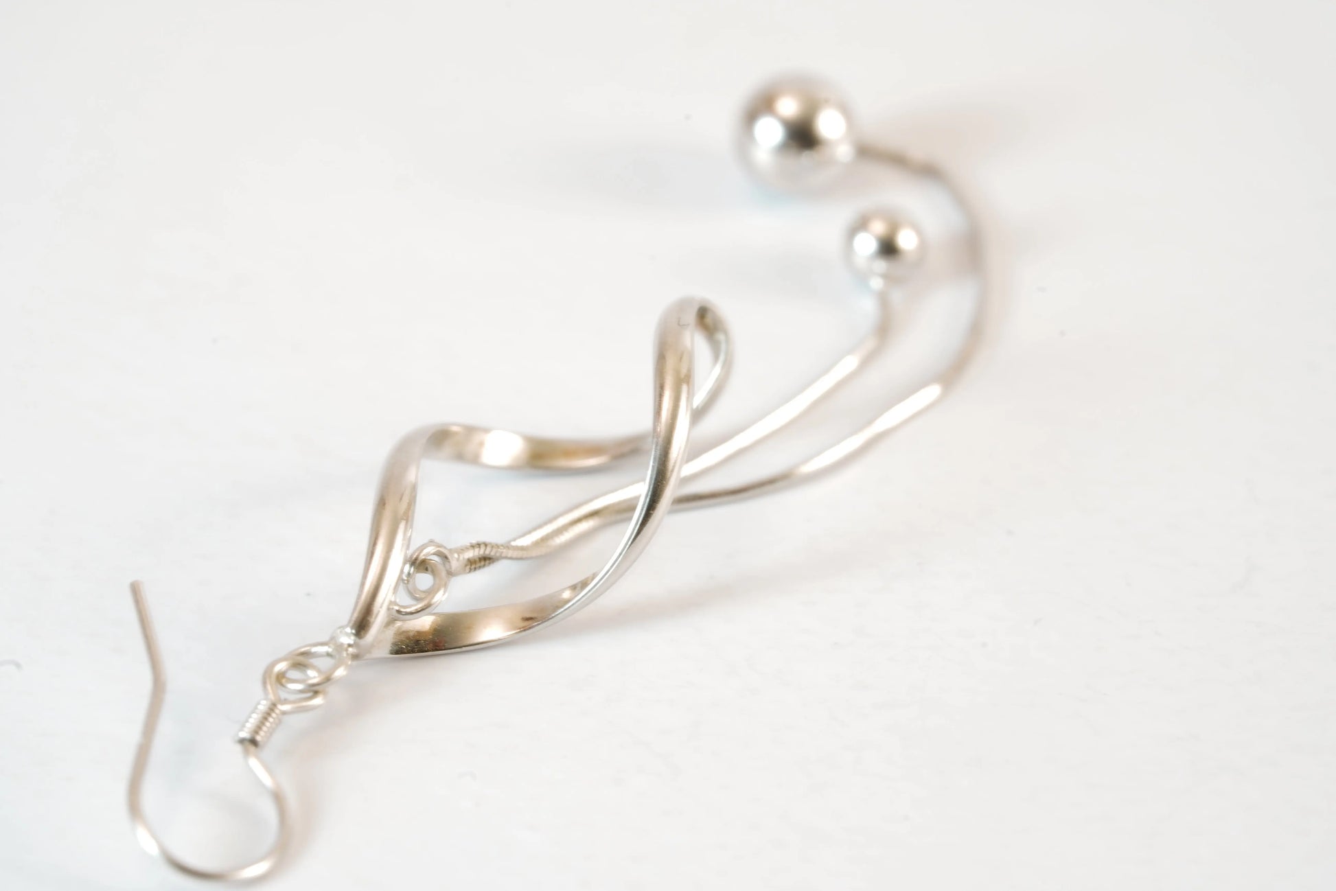 Boucles d'oreilles en Argent avec anneau torsadé autour de 2 fils Ma boutique