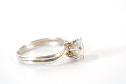 Solitaire en Argent avec pierre montée en Zirconium Ma boutique
