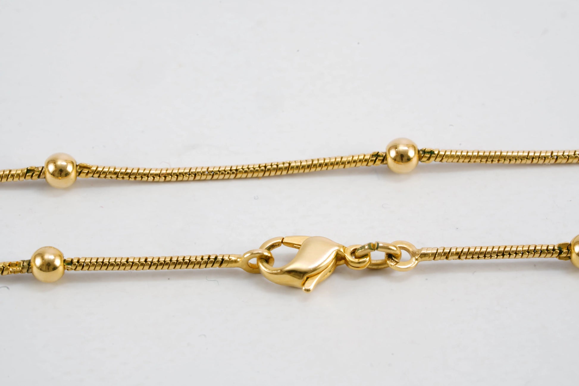 Collier Plaqué Or maille serpent boules Ma boutique