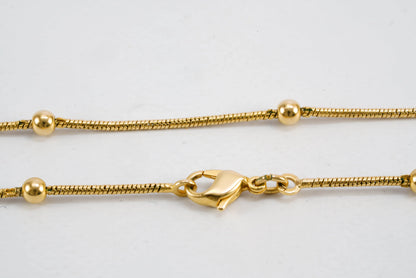 Collier Plaqué Or maille serpent boules Ma boutique