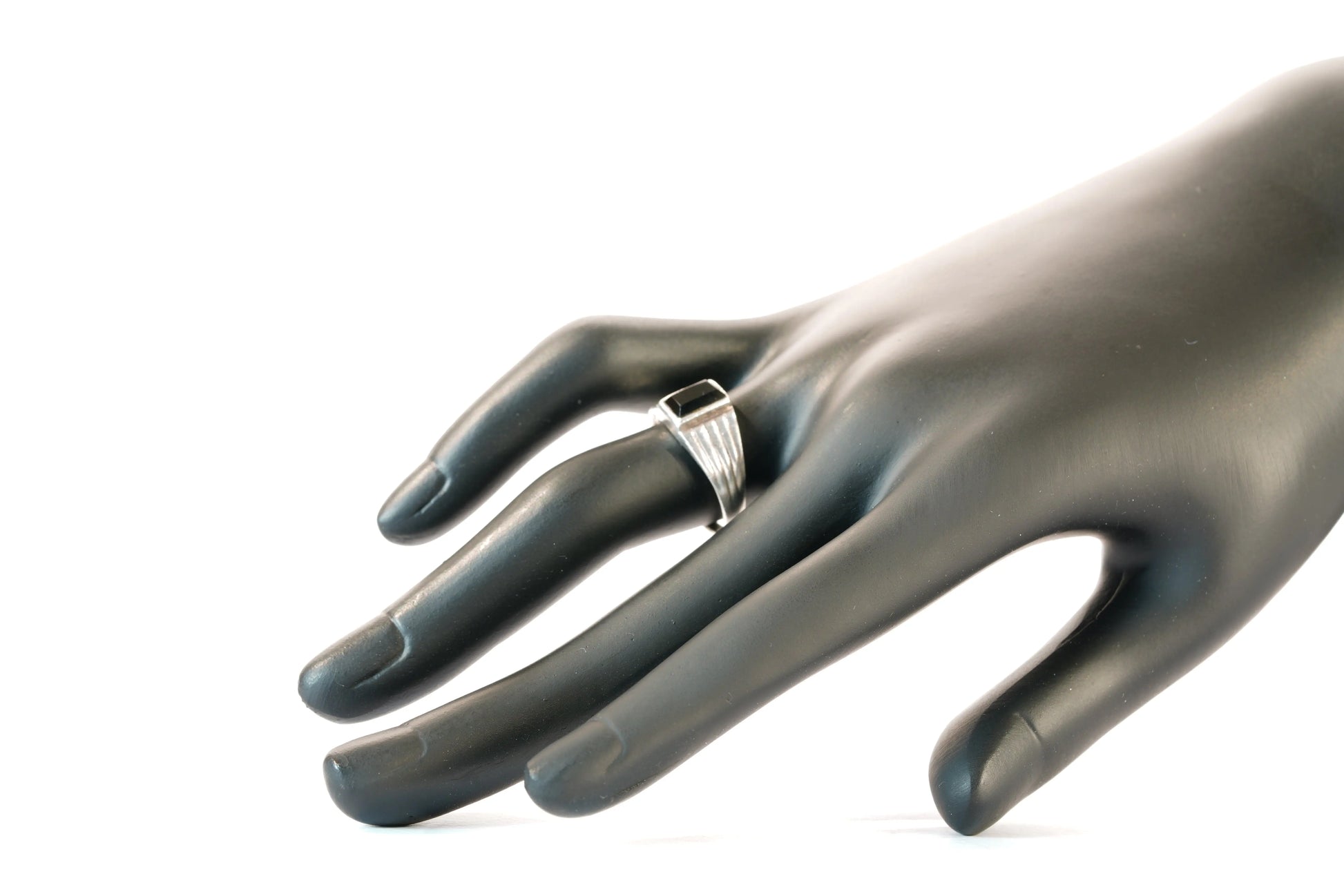 Chevalière en Argent avec pierre Onyx Ma boutique